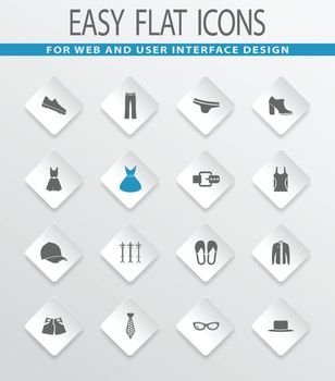 Clothes easy flat web icons for user interface design