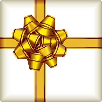 Vector illustration of a gold ribbon on ivory color background