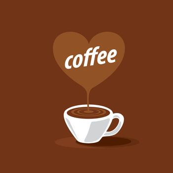vector logo for coffee, hot drink illustration