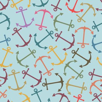 Seamless vector pattern of anchor shape