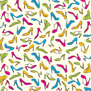 colorful footwear pattern background vector