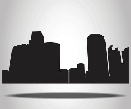 Cities Silhouettes on the white background