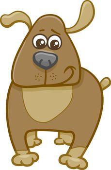Cartoon Illustration of Cute Dog Animal Character