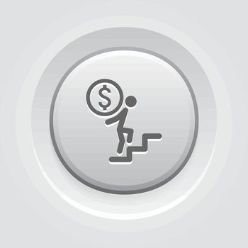 Way to Success Icon. Business Concept. Grey Button Design