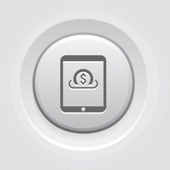 Global Investment Services Icon. Grey Button Design