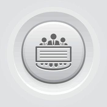 Company Profile Icon. Business Concept. Grey Button Design