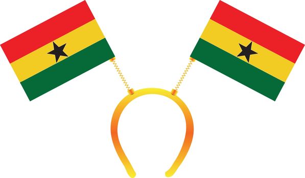 Headdress with a flag of Ghana for holiday.