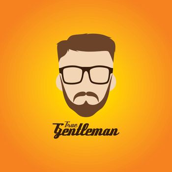man hipster avatar user picture cartoon character vector illustration