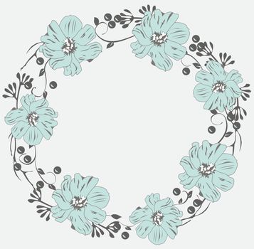vector illustration of a floral wreath
