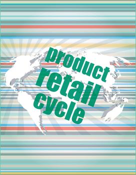 product retail cycle - digital touch screen interface vector illustration