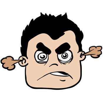 angry boy cartoon illustration