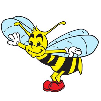 bee cartoon illustration isolated on white