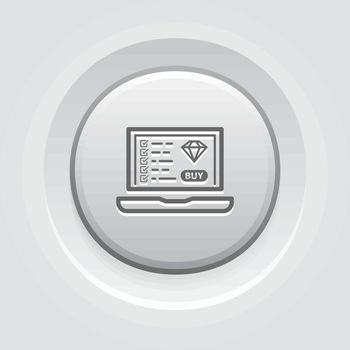 Landing Page Icon. Business Concept. Grey Button Design
