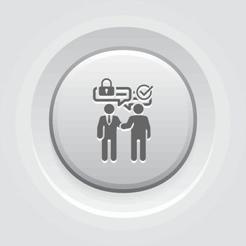 Secure Deal Icon. Business Concept Grey Button Design