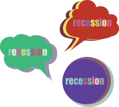 recession. Set of stickers, labels, tags. Template for infographics. Icon set. Icon flat. Vector illustration