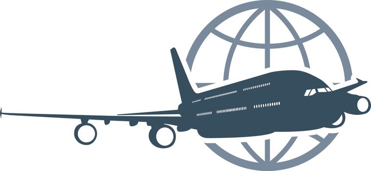Travel around the globe - flying airliner