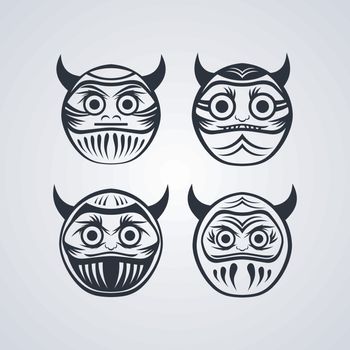 evil buddha warrior theme vector art illustration