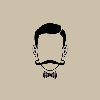 mustache hipster guy illustration theme vector graphic