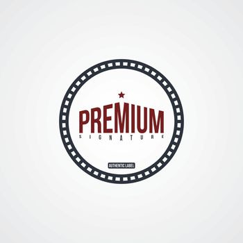 premium quality label theme vector art illustration