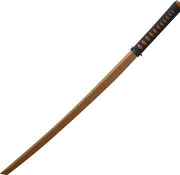 Wooden Japanese sword fencing - traditional weapons for training. Bokken.