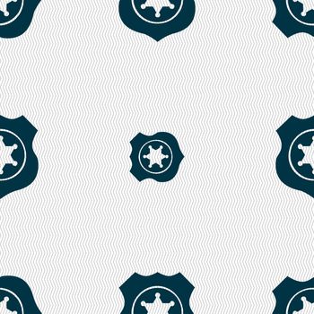 Sheriff, star icon sign. Seamless pattern with geometric texture. Vector illustration