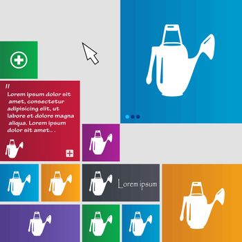Watering can icon sign. buttons. Modern interface website buttons with cursor pointer. Vector illustration