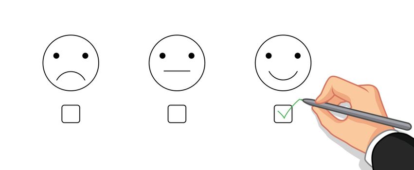 vector illustration of choose emotion happy