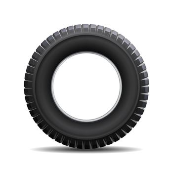 Car tire isolated on white background. Vector illustration