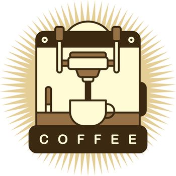 coffee machine cartoon theme vector art illustration