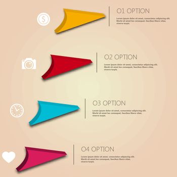 Infographic working experience for your buisness and presentation. Colorful elements. 4 Steps. Vector illustration EPS 10
