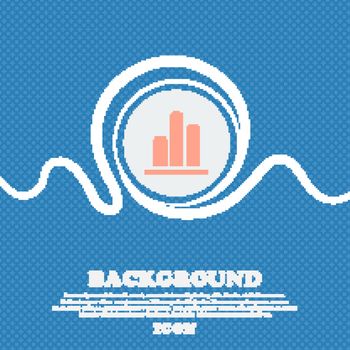 Growth and development concept. graph of Rate  sign icon. Blue and white abstract background flecked with space for text and your design. Vector illustration