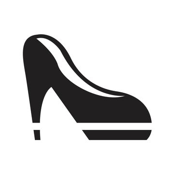 Fashion vector black woman shoes on white background