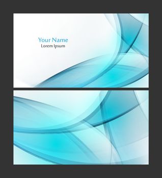 Vector business card template with transprent wavy elements. Elements for design. Eps10 vector illustration