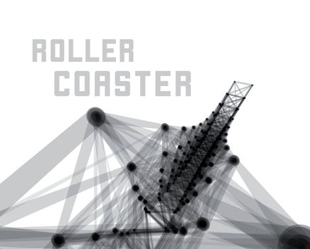 Roller coaster vector illustration on white background
