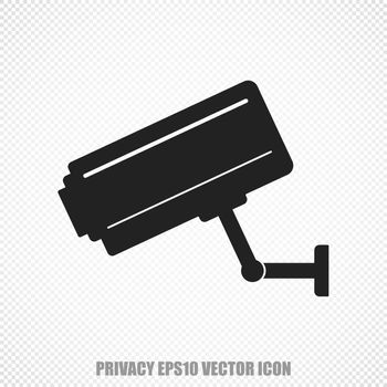 The universal vector icon on the privacy theme: Black Cctv Camera. Modern flat design. For mobile and web design. EPS 10.