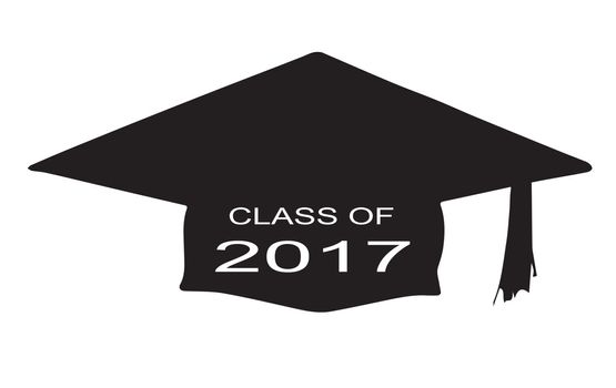 A cap with the legend Class of 2017 over a white background