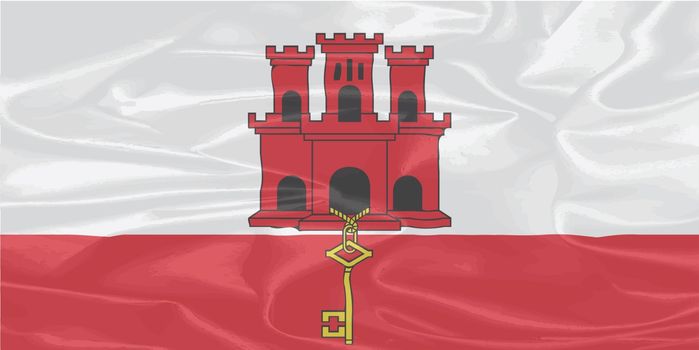 The flag of the UK Ireland of Gibraltar in silk