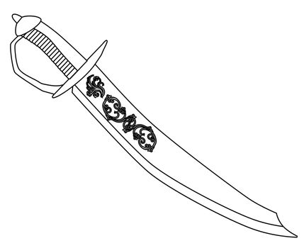 A typical pirate cutlas isolated on a white background