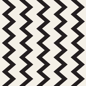 Vector Seamless Black and White ZigZag Lines Geometric Pattern. Abstract Geometric Background Design