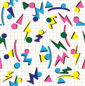 vector illustration of abstract 70s 80s 90s background