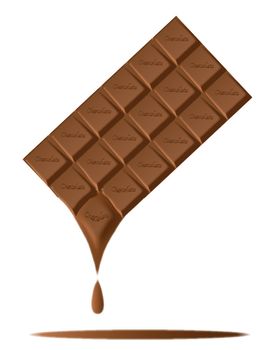 A typical bar of milk Chocolate maelting as a background