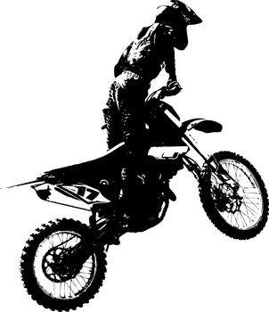 Rider participates motocross championship a Vector illustration.