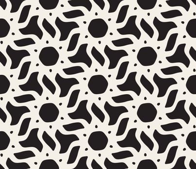 Vector Seamless Rounded Lines Floral Pattern. Abstract Geometric Background Design