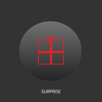 Illustration on which the surprise icon against a dark background is represented