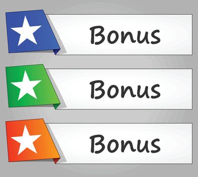 illustration of bonus design banner buttons set