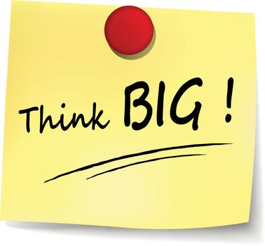 Illustration of think big on paper note