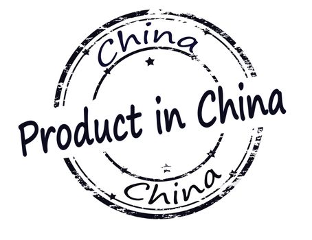 Rubber stamp with text product in China inside, vector illustration