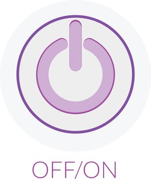 Button power concept by on off button with purple tones.