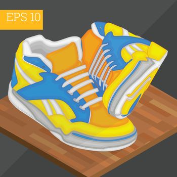 pair of sneakers shoes eps10 vector illustration