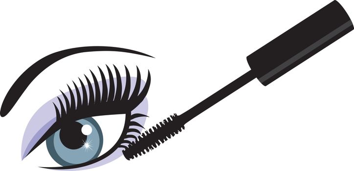vector illustration of an eye with long lashes and mascara